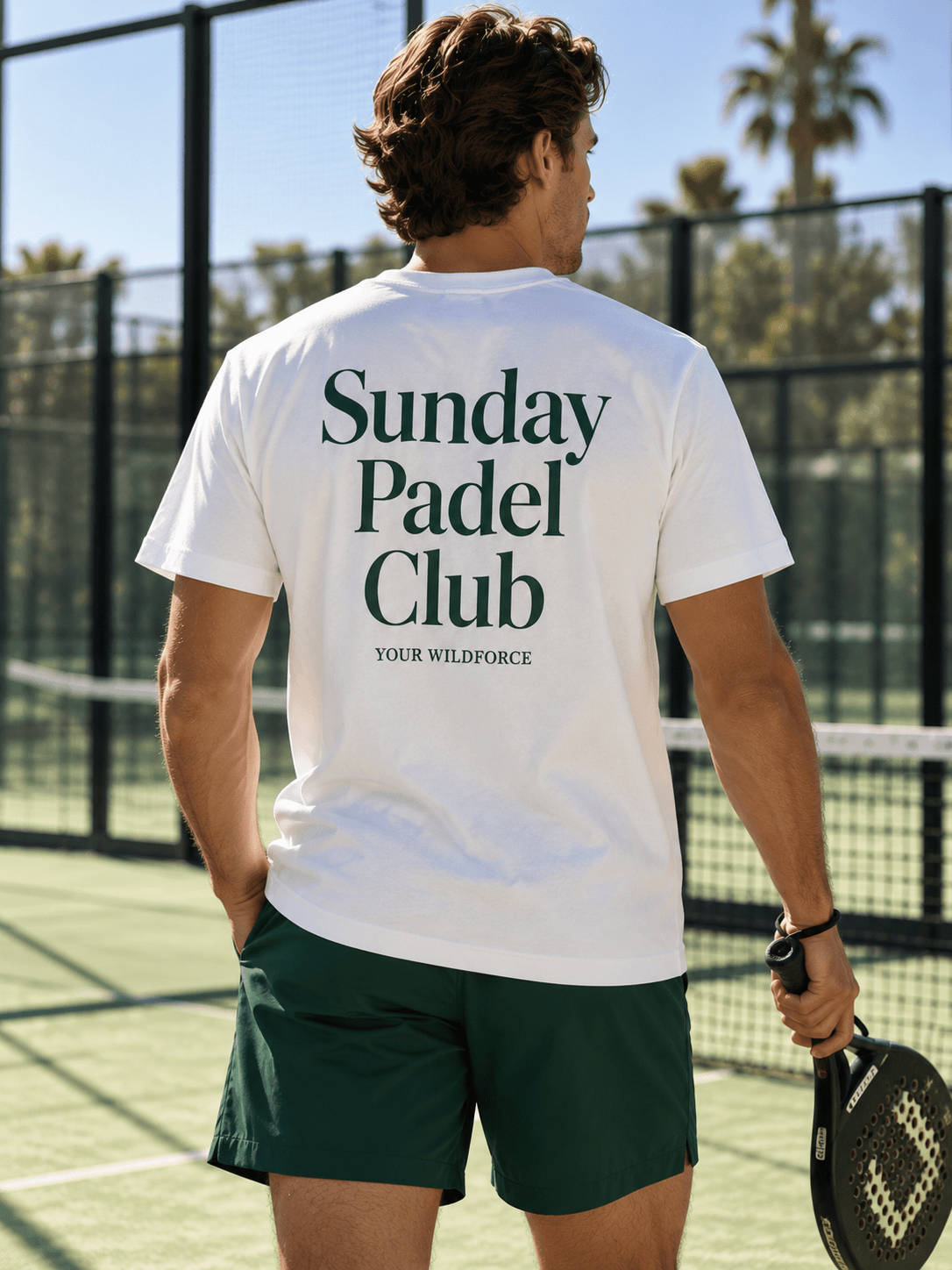 Padel T-shirt Sunday Padel Club wit oversized unisex - YOUR WILDFORCE