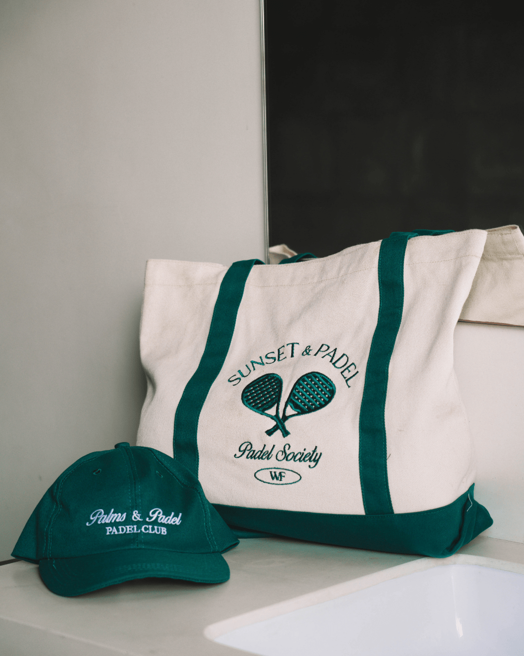 Padeltas Padel Society ecru groen canvas - YOUR WILDFORCE