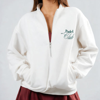 Fleece half-zip unisex Courtside Cozy wit voor padel en tennis - YOUR WILDFORCE