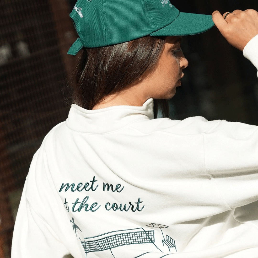 Fleece half-zip unisex Courtside Cozy wit voor padel en tennis - YOUR WILDFORCE