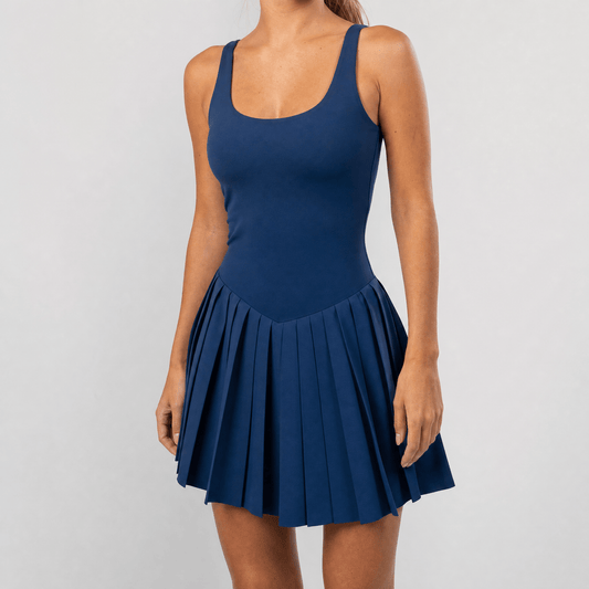 Padel dress women Courtney navy with built-in shorts - YOUR WILDFORCE