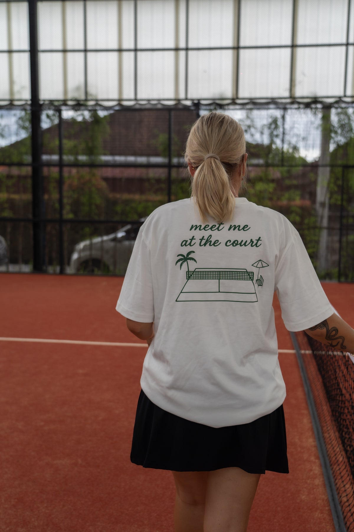 Padel T-shirt Club Padel wit oversized unisex - YOUR WILDFORCE