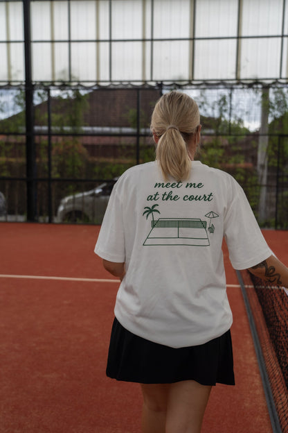 Padel T-shirt Club Padel wit oversized unisex - YOUR WILDFORCE