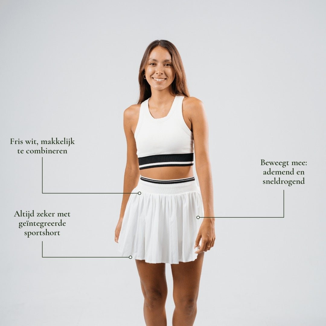 2-in-1 padel skort dames White Force wit, rok en short - YOUR WILDFORCE