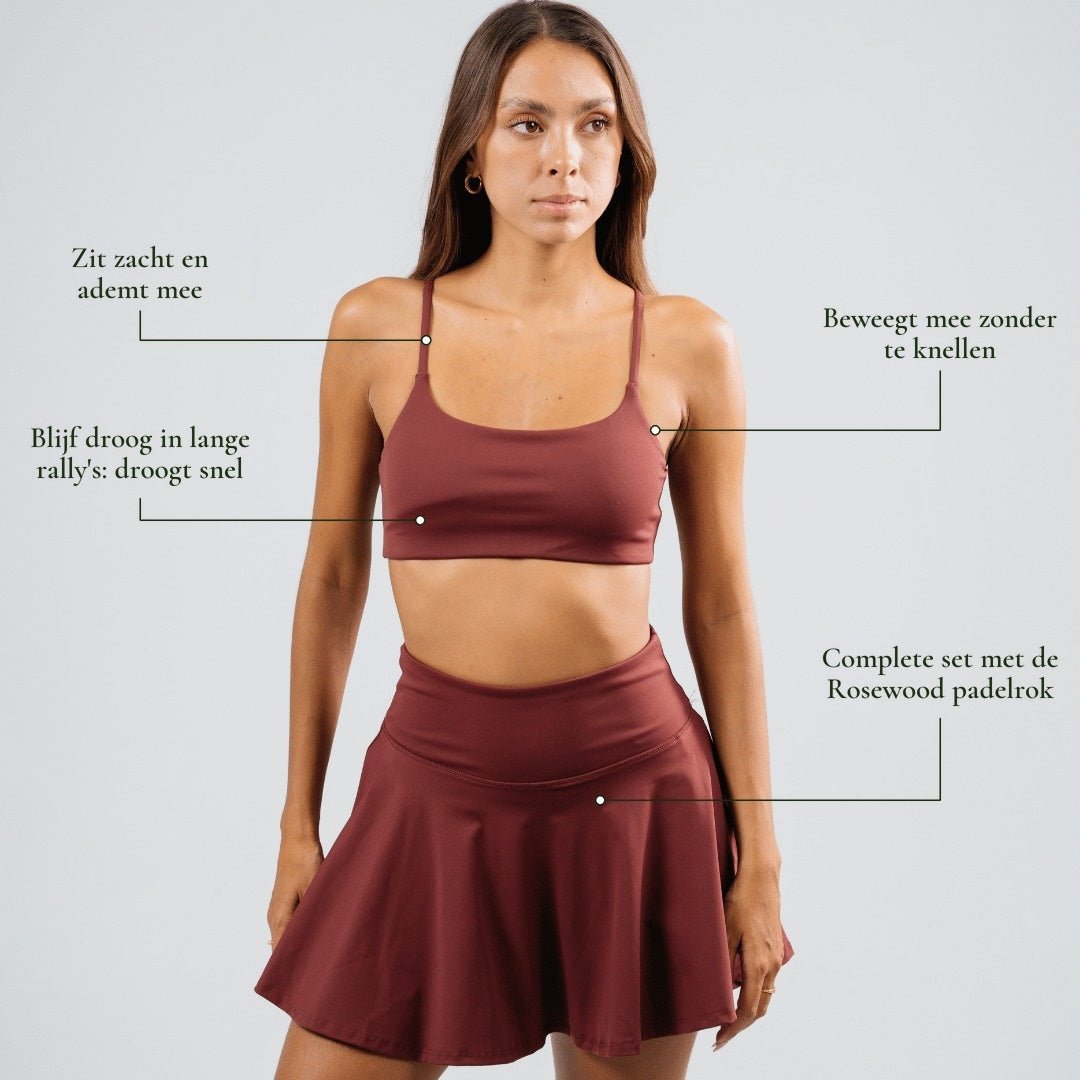 Sportbeha dames Rosewood bordeaux - YOUR WILDFORCE