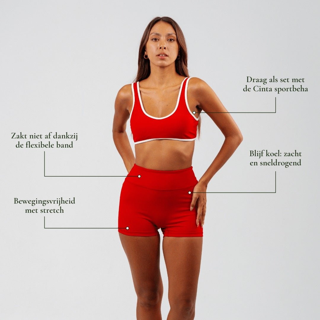 Sportshort dames Cinta rood - YOUR WILDFORCE